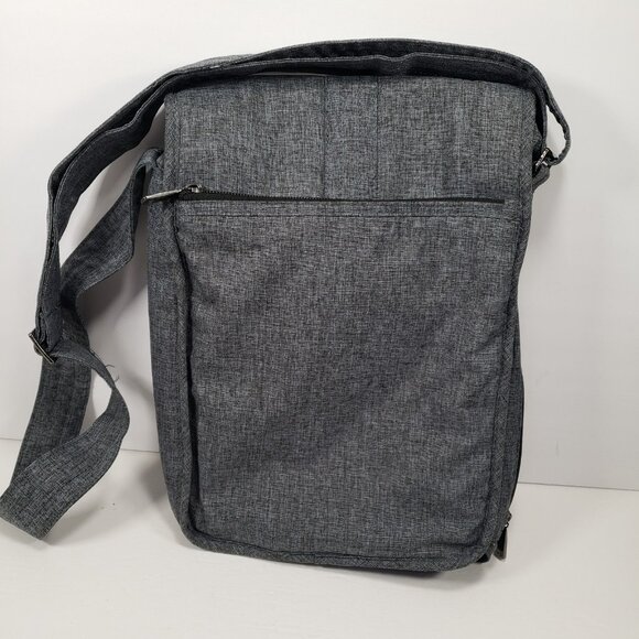 Lug Moped Purse Womens Heathered Grey Crossbody Shoulder Day Bag EUC - Picture 2 of 11